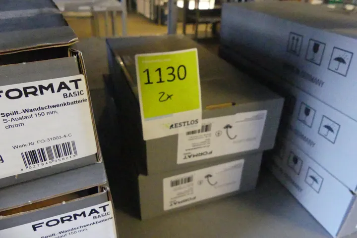 2x Karton Basic WT-2G-Temperierbatterie ND mit Kettenhalter, HU-Auslauf 130mm, chrom